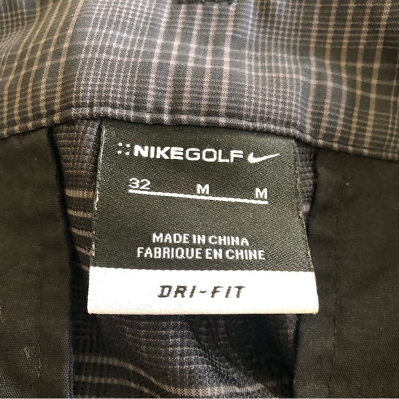 Nike Golf Men’s Dri-Fit Plaid Shorts Black and Charcoal Gray Size Medium - Picture 7 of 8
